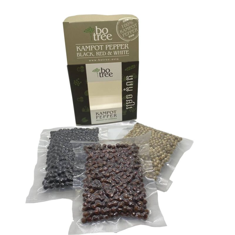 BoTree Kampot Black, Red & White Pepper, 3 x 30g