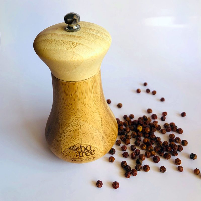 Bamboo Pepper Mill, Scupltured