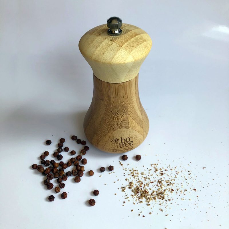 Bamboo Pepper Mill, Scupltured