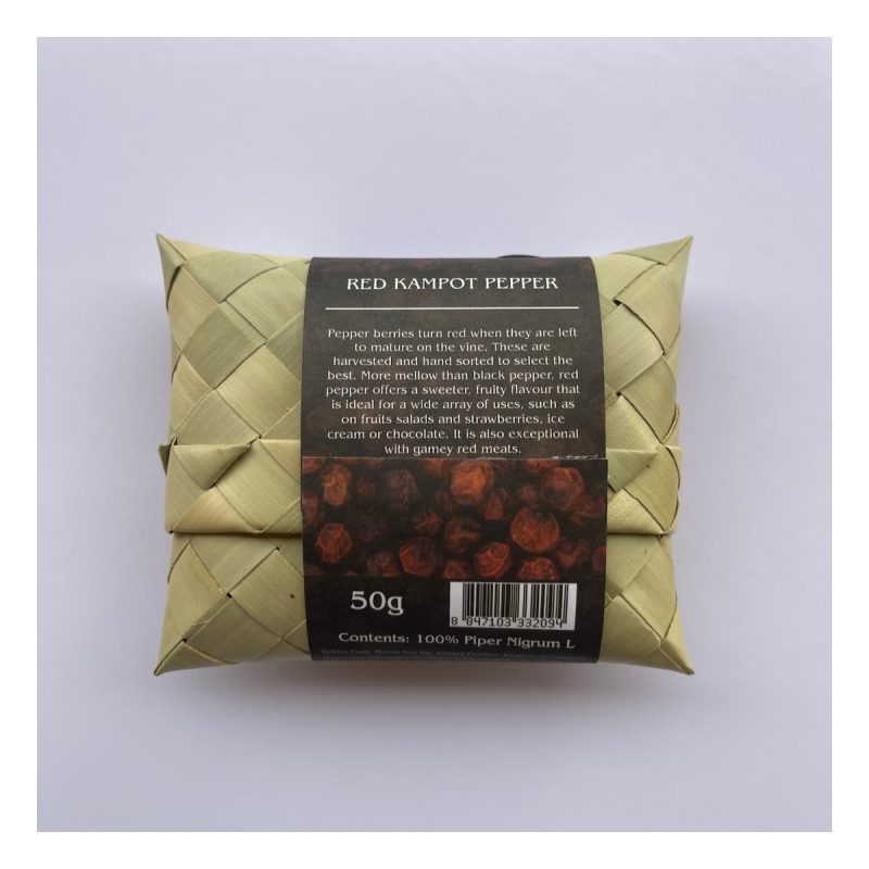 BoTree Kampot Red Pepper in Palm Leaf pouch, 50g